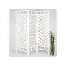 Üç Kanatli Ahsap Paravan / Seperatör Beyaz Her Kanat 50x2x150 Wdn410