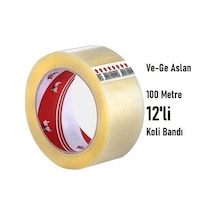 Ve-ge  Aslan Şeffaf Koli Bandı 45 MM x 100 M 12 Adet