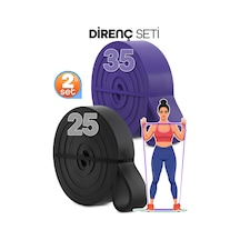 25 + 35 Kg 2'li Set Barfiks Lastiği Gym Resistance Band Antrenman Kas Geliştirme Bandı
