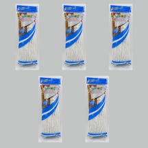 Elmop P02 Pamuklu Beyaz Islak Mop - Paspas Ucu - Vidalı Standart Yedek Mop Püskül - 5 Adet