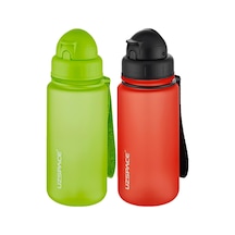Uzspace 2'li Pipetli Tritan Matara Seti 400 Ml Fiftyfifty -3024seta Yeşil - Fantazi Kırmızı