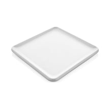 12 Adet Kare Melamin Tatlı Servis Sunum Tabağı Makinede Yıkanabilir Dayanıklı Mimoza 26 Cm Beyaz