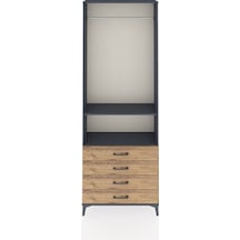 Arges Dolap 2 Raflı 4 Çekmeceli Tek Askılı 88x30x243 Antrasit-çam Antrasit