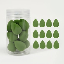 12 Adet Mini Güzellik Sünger Yumurta Su Damlası Küçük Makyaj Yumurta Tozu Puf Kuru Islak Deep Green
