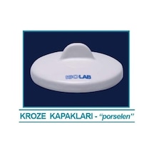 İSOLAB 038.19.060 kroze kapağı - porselen - çap 60 mm (6 adet)
