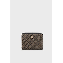 Tommy Hilfiger Logo Monogramlı Fermuarlı Cüzdan Kadın Cüzdan Aw0aw18995 0gj Siyah SİYAH
