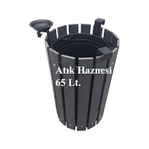 Safirkom Kompozit Yuvarlak Çöp Kovası SÇ12 G Antrasit (65 Lt.) Antrasit