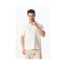 Kısa Kol Polo Yaka Müslin Yazlık Tshirt Kırık Beyaz Krkbyz KIRIK BEYAZ