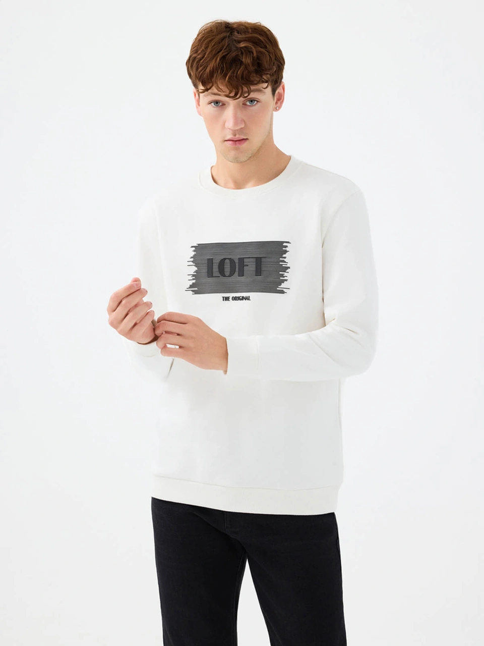 Loft Regular Fit Beyaz Erkek Sweatshirt Lf2041079 Beyaz