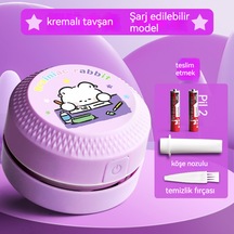 Eternal Luck Elektrikli Masaüstü Süpürge + 2 Adet Pil + Temizlik Fırçası + Köşe Nozulu Mor