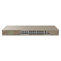 Tenda 24 Port 250W Full Poe TEF1126P-24-250W 10/100/ 2x1000 1x Sfp Yönetilemez Switch Rackmount