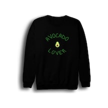 Avocado Lover Baskılı Sweatshirt Siyah