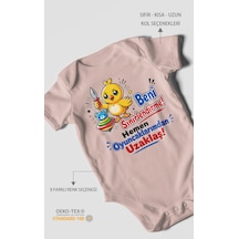 Morivokids Beni Sinirlendirme Mesajlı Kısa Kollu Bebek Body %100 Pamuk Pastel Pembe