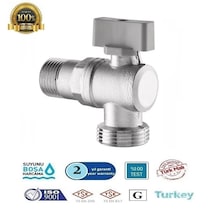 Küresel Çamaşır, Bulaşık Makina Musluğu - %100 Prinç Gri