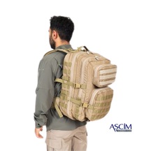 Ascim 46 Litre Taktik Askeri Kamp Ve Yürüyüş Sırt Çantası - 600d Cordura Kumaş Bej