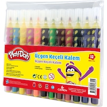 Play-Doh 12'Li Fırça Uçlu Üçgen Keçeli Kalem Ke018