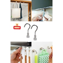 2 Adet Çok Amaçlı Manyetik Magnet Askı Mutfak Banyo Eşya Tutucu Askılığı Metal Beyaz Cn Diğer