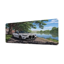 Bmw M4 G82 Göl Manzarası Anime 40x90 Cm Oyuncu Mousepad Kaymaz Taban Büyük Boy