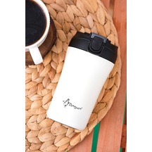 Penguen-3046 Beyaz Mug Termos 400ml Beyaz