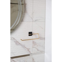 Gold & Siyah Kare Açık Solo Havluluk Banyo Havlu Askısı, 22 Cm Yapıştır/vidala - 110-as Altın Diğer