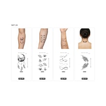 Yapıştırma Dövme 4 Adet Birden 1 Hafta Kalıcı Geçici Dövme Haftalık Set 19