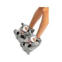 Twigy Yeye EE0547 Kadın Hayvanlı Panduf Gri 36/41 Gri