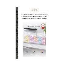 Tuş Takımı Masa Düzeni Çalışma Alanı Kablolu Klavye Rgb Işıklı Mekanik Q Klavye Tk04 Beyaz
