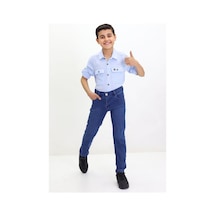 Gzt Tekstil Erkek Çocuk Pantalon Likralı Kot Jeans Pantolon 6-12 Yaş Koyu Mavi