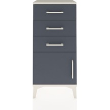 Arges Komodin 3 Çekmeceli Tek Kapaklı 44x30x96 Aytaşı-antrasit Aytaşı