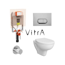 Vitra Arkitekt Open Rim Beyaz Asma Klozet 5959l003-0850, Vitra Gömme Rezervuar Set 768-1851 Beyaz