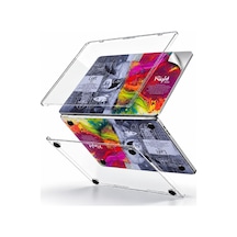 Macbook Pro 13 İnç Kristal Parlak Şeffaf Sert Kılıf Hard Case A2338 M1 M2 A2251 A2289 Uyumlu + Beyin Desenli 3m Sticker + Şeffaf Klavye Koruyucu 3'lü Set Gri Belirtilmemiş