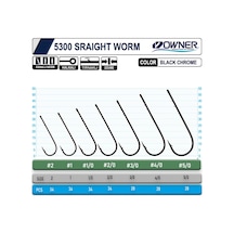 Owner 5300 Straight Shank Black Chrome İğne 1