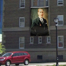 Şık Takım Elbiseli Sivil Gazi Mustafa Kemal Atatürk -poster Cephe Bayrak - 300x450cm 1