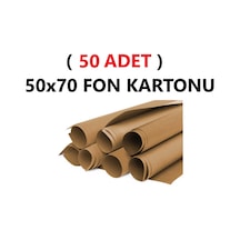 50 Adet 50x70 Cm Kahverengi Renkli Fon Kartonu Rulo Canlı Renk Büyük Boy Anaokulu Kreş Okul