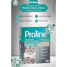 Proline Aktif Karbon Granüllü Marsilya Sabun Kokulu Bentonit Kedi Kumu 10 Lt