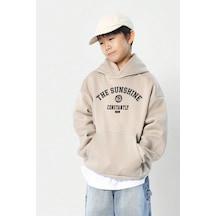 Uyguntarz The Sunshine Baskılı Erkek - Kız Çocuk Rahat Kalıp Sweatshirt Bej