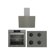 Arçelik Steam Grion AFC 341 G - OCD T 651 EG  - ADE 606-2 G Gri Cam Ankastre Set