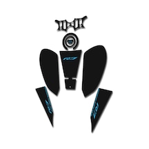 Hades Yamaha R7 Uyumlu Tank Pad Seti Siyah Turkuaz Depo Ve Kuyruk Koruma