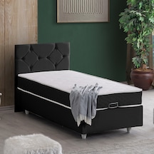 Glamis Tek Kişilik Baza Başlık Letto Yatak Seti - Antrasit 90 x 190