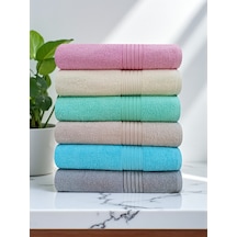 90x150 Cm Büyük Boy Banyo Havlusu 6 Lı Çok Renkli