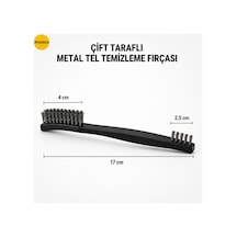 Çift Taraflı Metal Tel Temizleme Fırçası Siyah Pas Paslanmaz Çapak Kazıyıcı 17 Cm