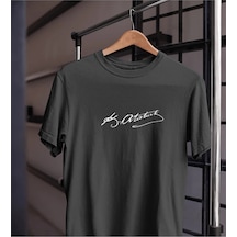 Startmore Unısex Kadın Erkek Mustafa Kemal Atatürk Imza 10 Kasım %100 Pamuk Siyah Beyaz T-shirt Siyah