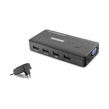 Hadron Hdx1374 2 Port + 4- Usb Vga Kvm Switch Kablolu Siyah