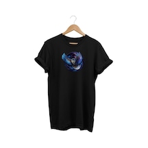 Baykuş Baskılı Siyah T-shirt Siyah