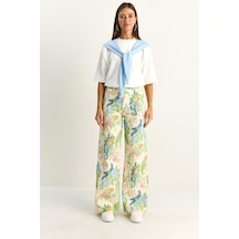 Shade Kadın Vintage Desen Yüksek Bel Denim Pantolon Dp251033 60286008 - Krem-yeşil