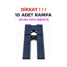 1:64 Ölçek Araba Rampası - Lacivert - Lastik İzli - 10 Adet