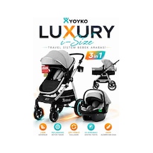 Yoyko Luxury İ-size Travel Sistem Bebek Arabası 3 İn 1 Gri Silver
