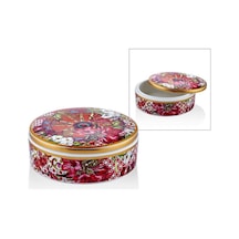 Lamedore Lılyum Desenli Alcak Yuvarlak Kutu 12x12x4 Cm