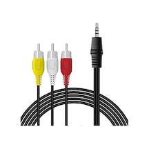 4824 3.5 Mm Stereo To 3 Rca Dişi Tos Çevirici Dönüştürücü Ses Kablosu