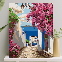 Sayılarla Boyama Tuval Seti Fırça Boya Dahil Çıtalı 40x50 Cm - Alaçatı